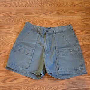 Women's Y2K J CREW Cargo Comfort Shorts Military Green Khaki Size 30 Summer Hike
